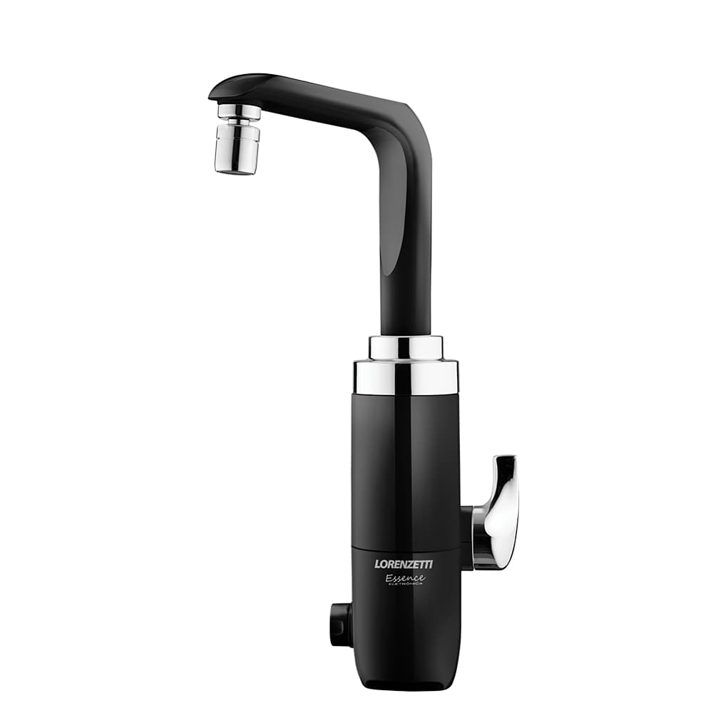 Torneira Elétrica Aquecida Essence Preta Mesa 220V 5500W Lorenzetti