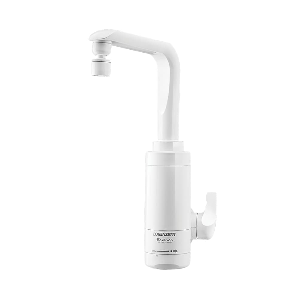 Torneira Elétrica Aquecida Essence Branca Parede Escolher Voltagem Lorenzetti