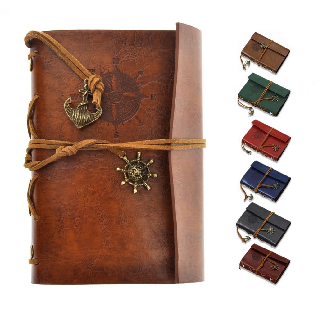Diário de Bolso Vintage Pirata - Caderno para Anotações Antiguidade Decorativo 15cm