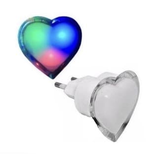 luminaria abajur Tomada Coração Luz Led rgb Colorida Ambiente