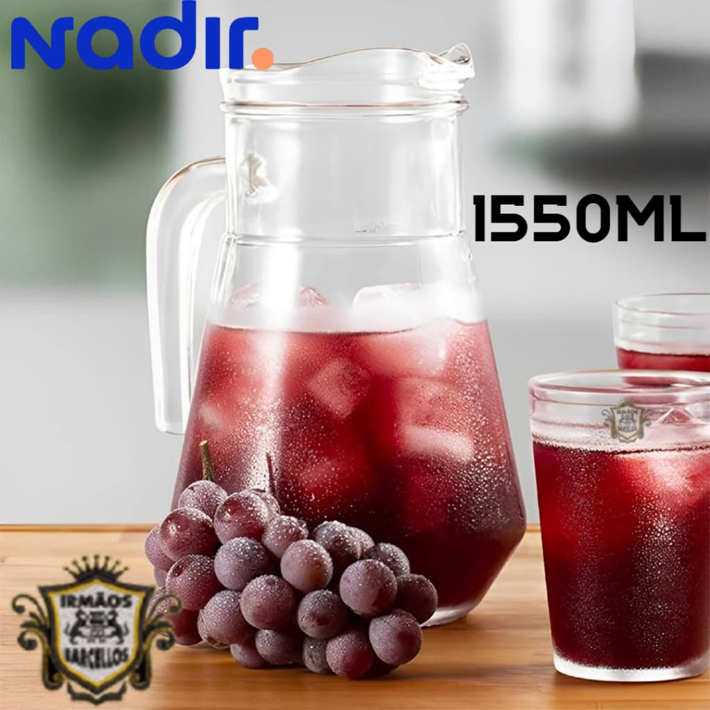 Jarra De Vidro Para Suco 1550ML Modelo Bar - Jarras De Suco Agua Utensílios De Cozinha Nadir