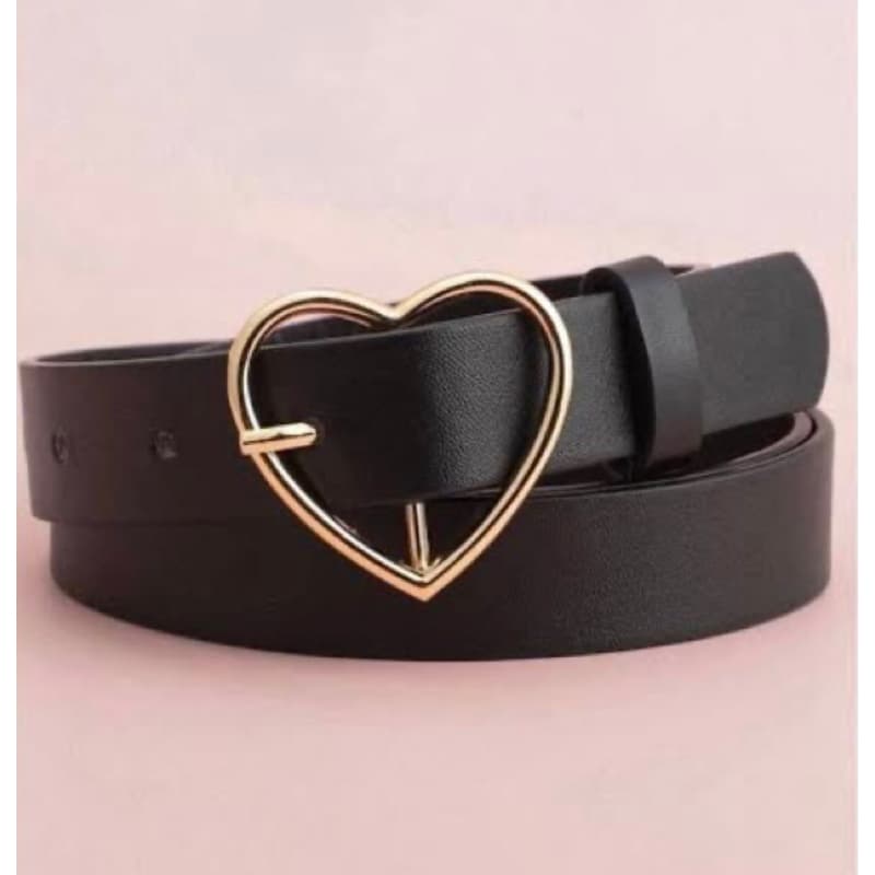 Cinto Feminino Coração Simples Fivela Prata