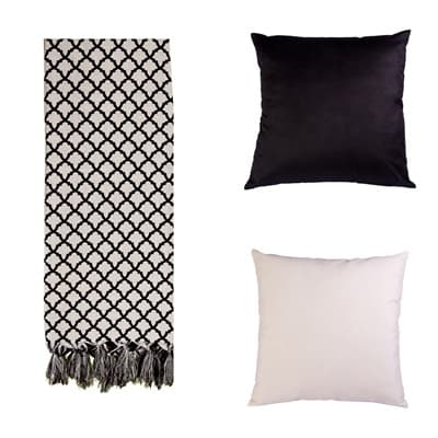 Manta Sofá Decoração de Sala e Casa 1,40x1,80 com 2 capas de almofada