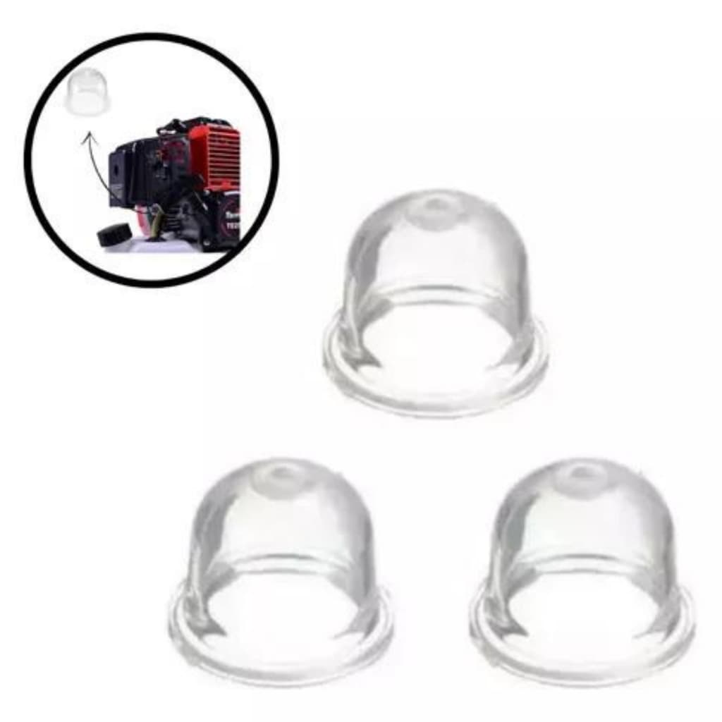 Kit 3 Bolha Bulbo Injetor A Gasolina Roçadeiras Carburador 19mm Husqvarna Branco etc