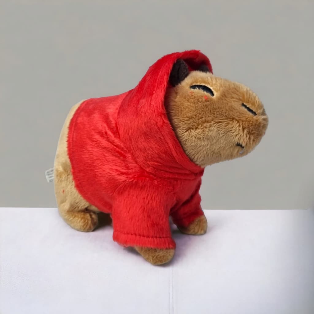 Brinquedos De Pelucia Capivara Fofa Filó C/ Capuz Vermelho