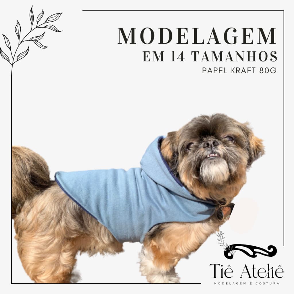 MOLDE PARA COSTURA DE CAPA ROUPINHA PET CACHORRO MODELAGEM EM PAPEL KRAFT