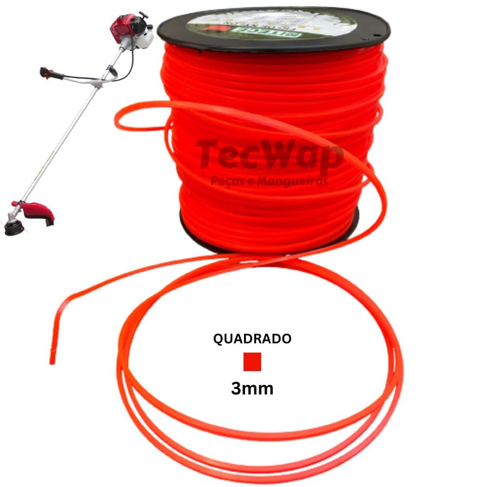 Fio de Nylon para Roçadeira a Gasolina - 3.0mm - Quadrado - 30 metros - Stihl
