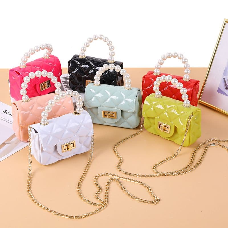 Bolsa Tote Com Pérolas De Geléia Para Adultos / Mini Bolsas De Geléia para crianças