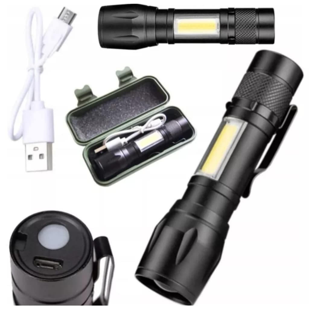 Mini Lanterna Profissional Tatica Led Recarregavel Usb