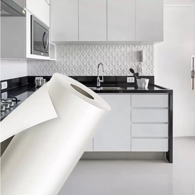 Papel de Parede Branco Adesivo Envelopamento Decoração Lavável