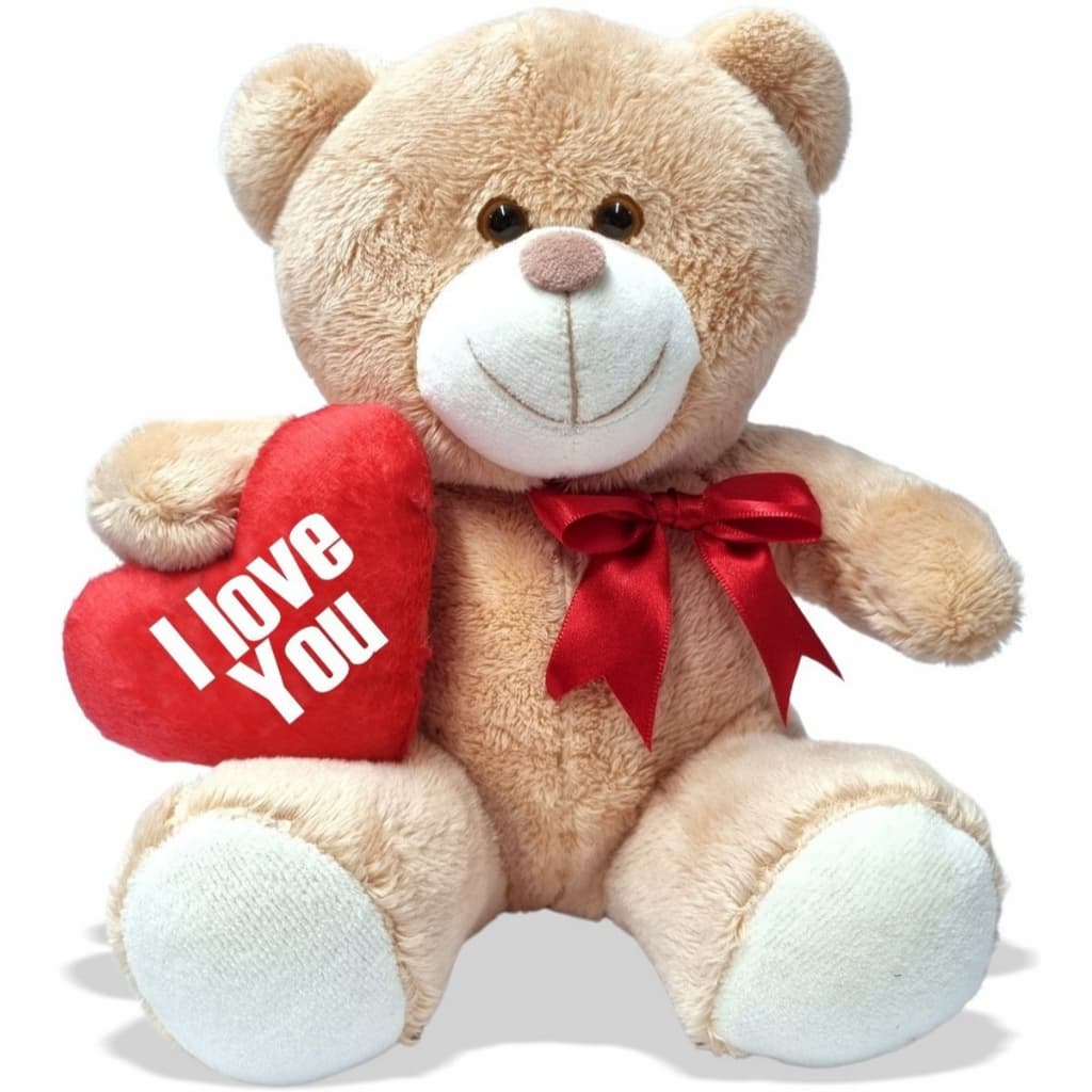 Ursinho C/ Coração 20cm - Cor Doce Leite  - presente Alta Qualidade
