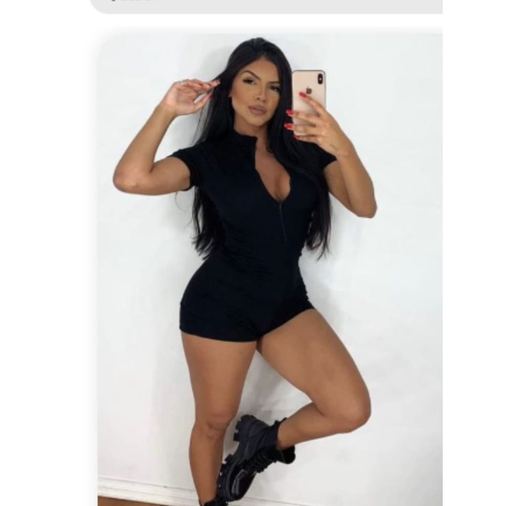 Macacão Feminino Curto Macacão Vírginia Gringa Casual Básico