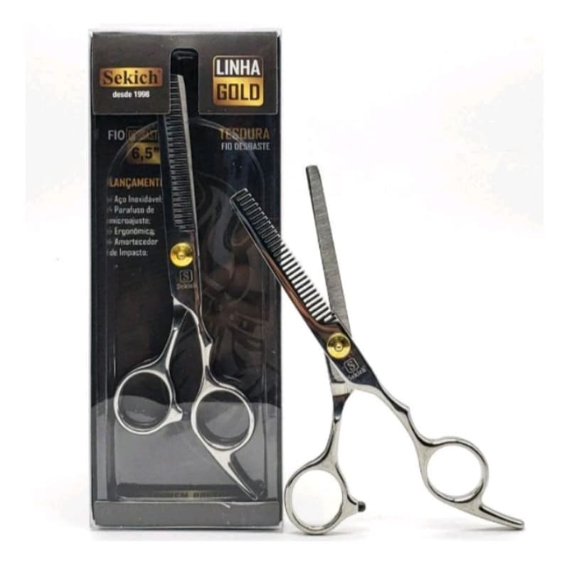 Tesoura Barbeiro Profissional DESBASTE 6.5 Polegadas Inox DESFIADEIRA Alta Qualidade