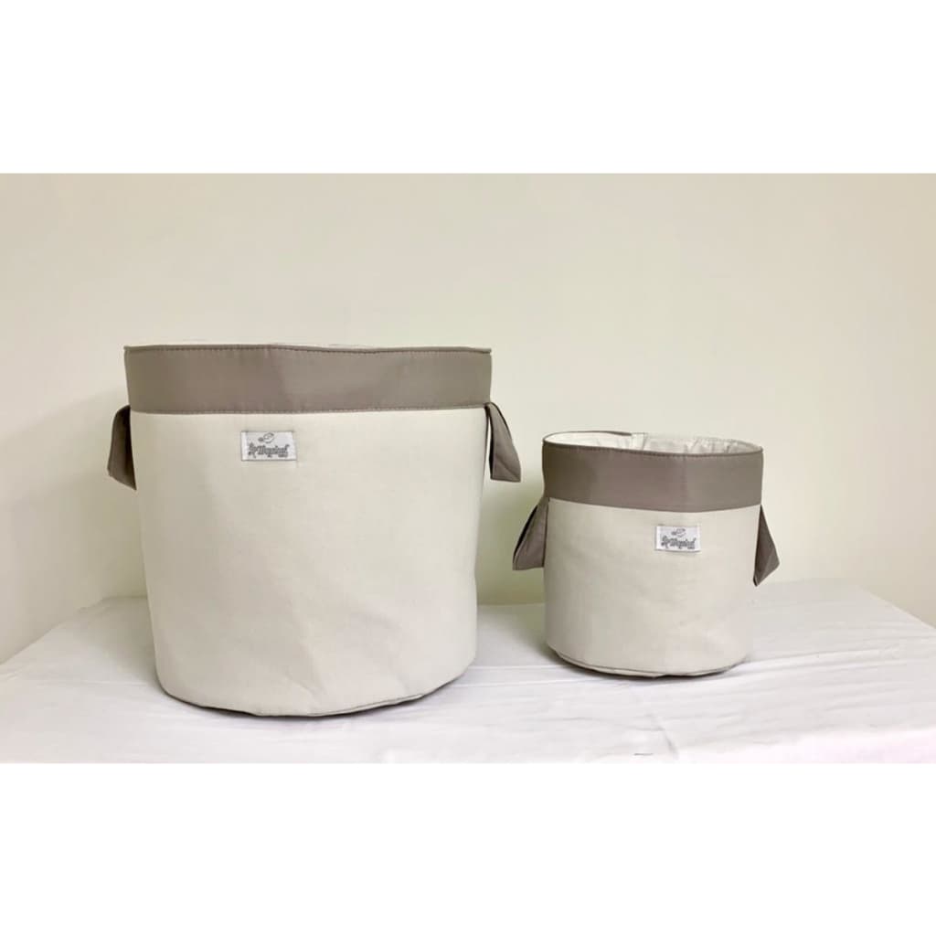KIT CESTO 2PEÇAS CINZA CESTO ROUPA CESTO BRINQUEDO NEUTRO