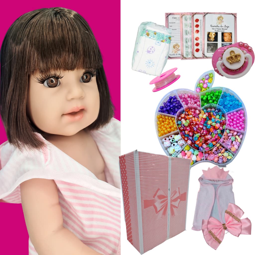 Boneca Bebe Reborn Silicone  Kit Completo Ferias Menina Brinquedo