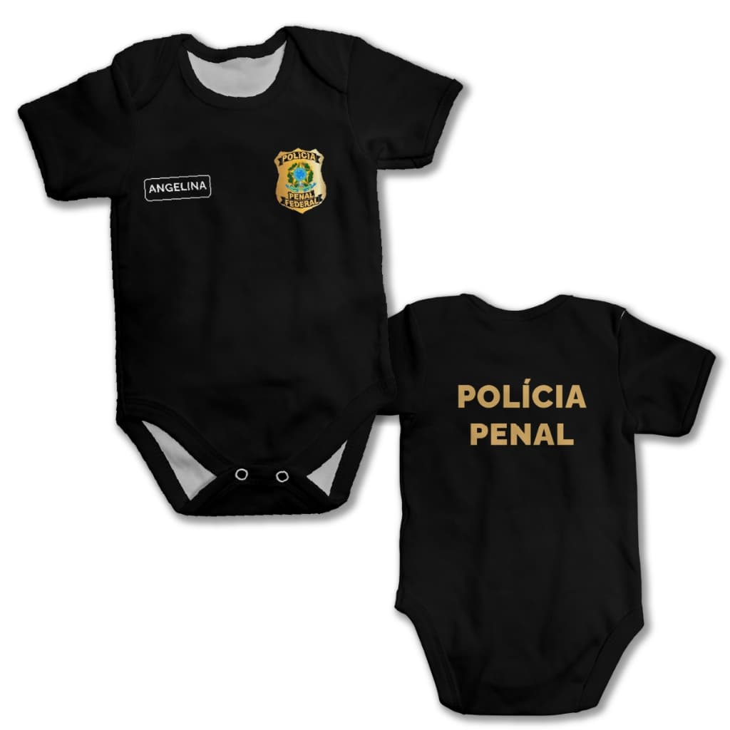 Body bebê personalizado com nome Polícia Penal VÁRIOS ESTADOS
