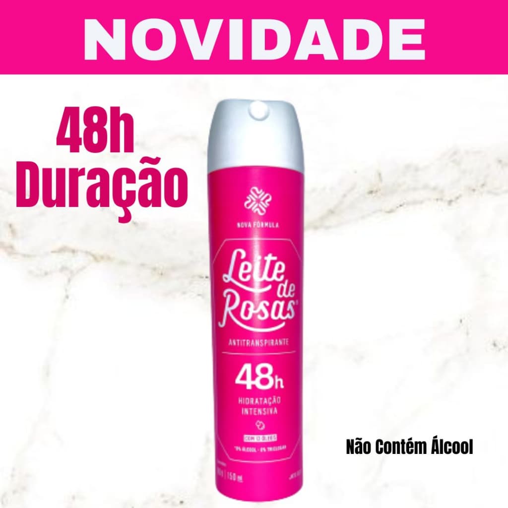 Desodorante Antitranspirante Aerosol Leite De Rosas Tradicional 150ml 48h De Duração Proteção