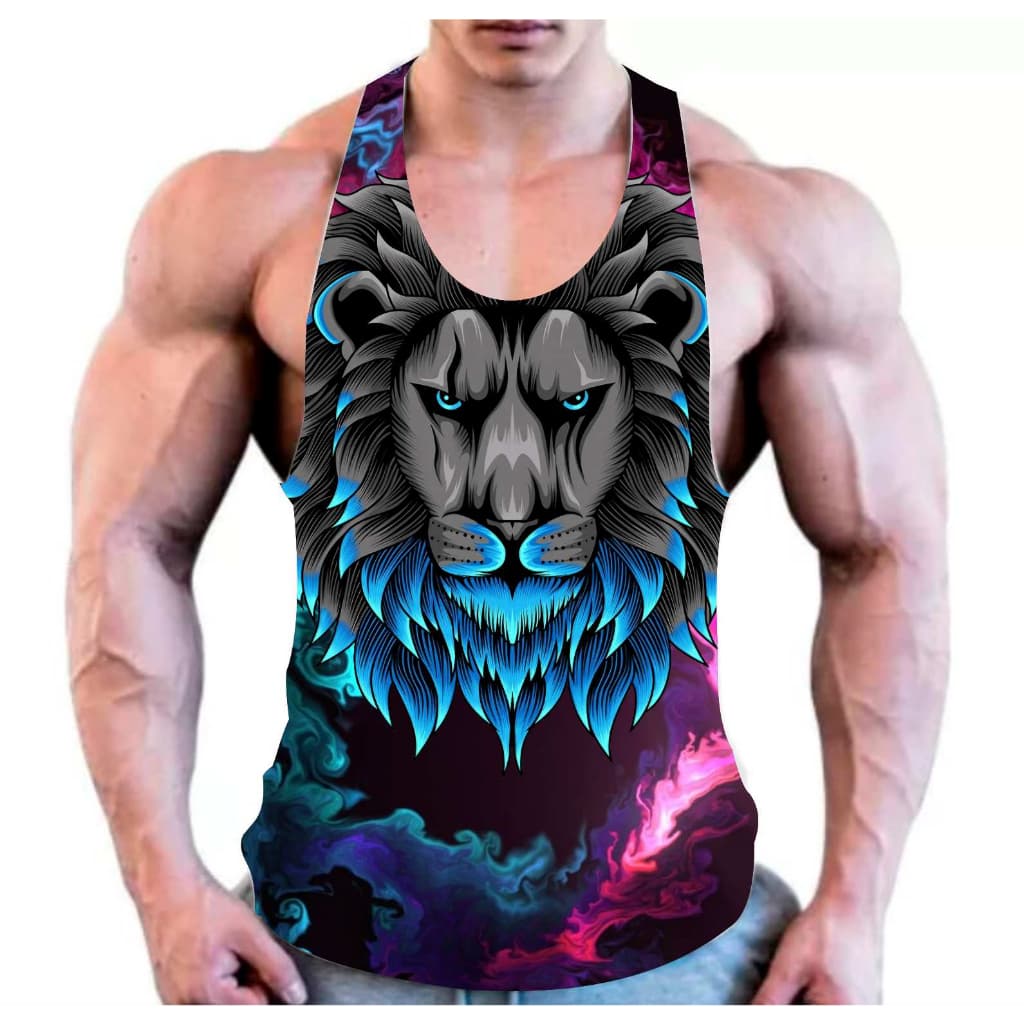 Regata cavada masculina academia treino musculação lion blessed