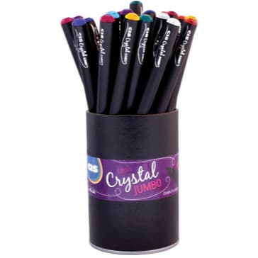Kit 24 Lápis de Escrever Preto Cis Crystal Jumbo