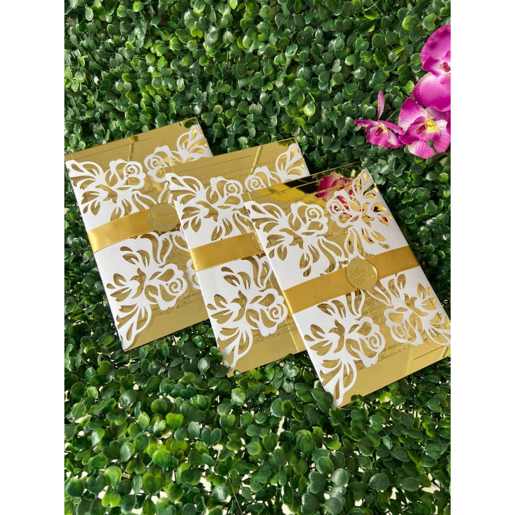 Convite Personalizado Casamento 15 anos Eventos em Acrílico Espelhado Completo. Exclusivo