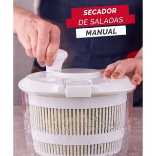 Seca Salada Centrífuga manual secar saladas com capacidade para 4.5 L ideal P/ folhas e verduras fácil e prático de usar