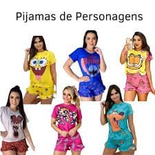 Pijama verão luxo Personagens Blusinha com Shorts Curto