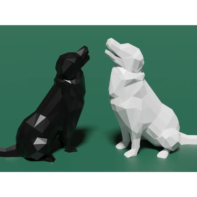 Enfeite Estátua de Cachorro | Escultura Decorativa em Plástico para Sala e Ambientes Internos