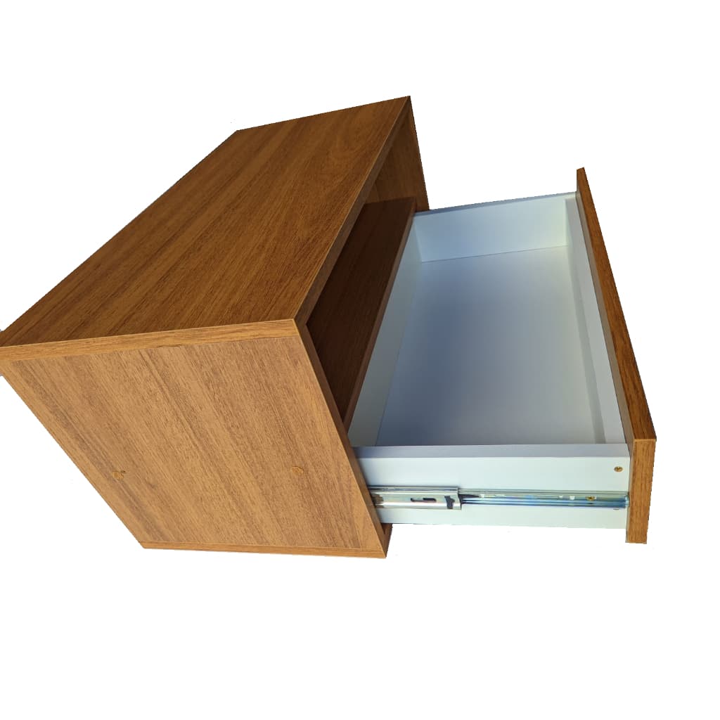 1 Mesa de Cabeceira com Gaveta cor Freijó 40x30x30 100% MDF