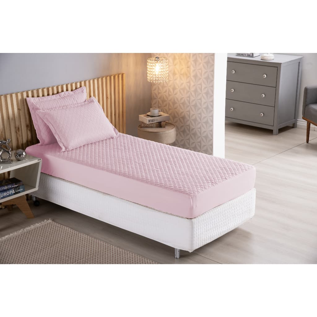 Colcha Capa Pratic Solteiro Para Bicama Elástico Matelada