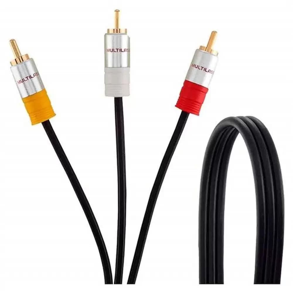 Cabo RCA Composto AV 1,8m 3RCAx 3RCA Multilaser - Wi 294