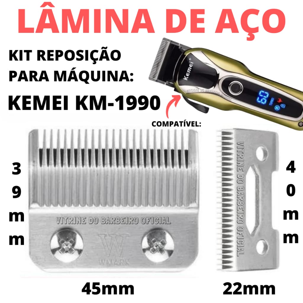 Kit Reposição Lâmina De Aço Máquina De Corte KM-1990