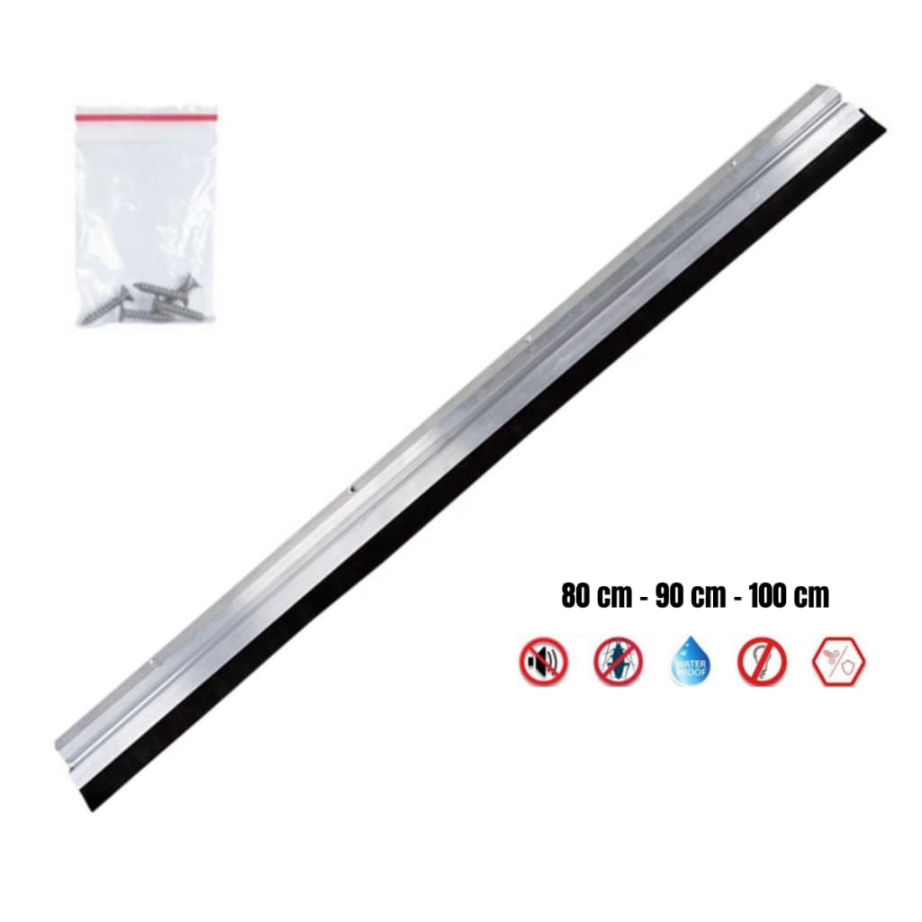 Rodo Protetor De Porta De Alumínio E Madeira Vedante Veda Friso De Porta 80cm - 90cm - 100cm