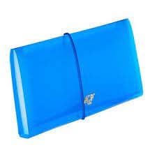 Pasta Sanfonada Plastica Porta Cheque 12 Divisoes AZUL - Acp