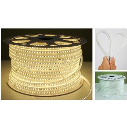 Mangueira Led Chata 2835 120 Leds/m Alto Brilho 25m 110/220v - Branco-quente Primeira Linha