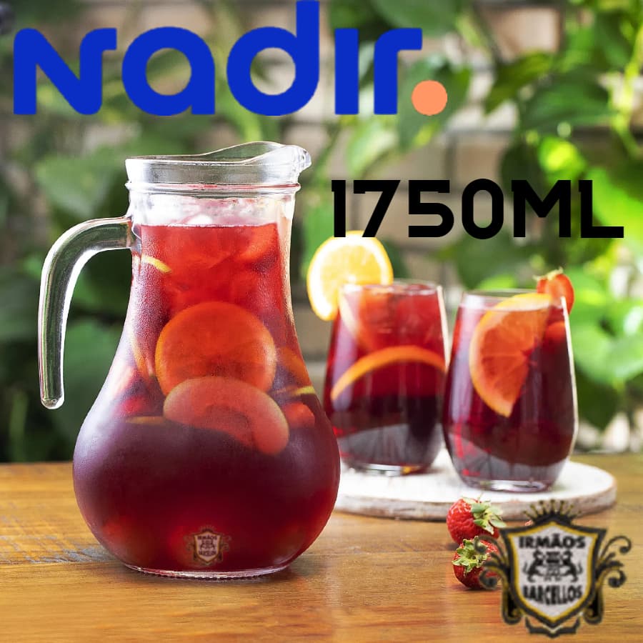 Jarra De Vidro Para Suco Linha Tropicana 1.750ML Com Alça - Jarras De Suco Agua Utensílios De Cozinha Nadir