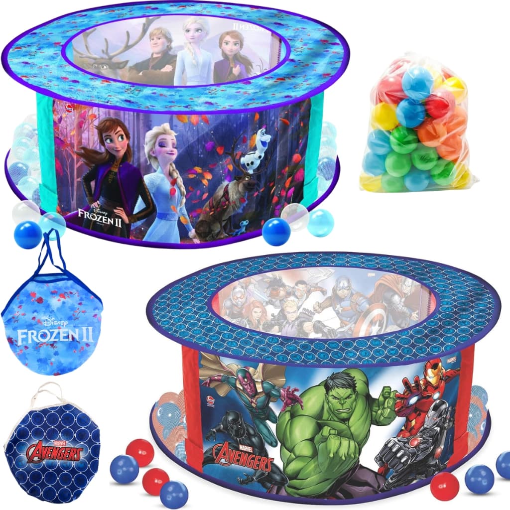 Piscina de Bolinhas Infantil Menina ou Menino + 30 Bolinhas Piscininha Frozen Vingadores Dobrável