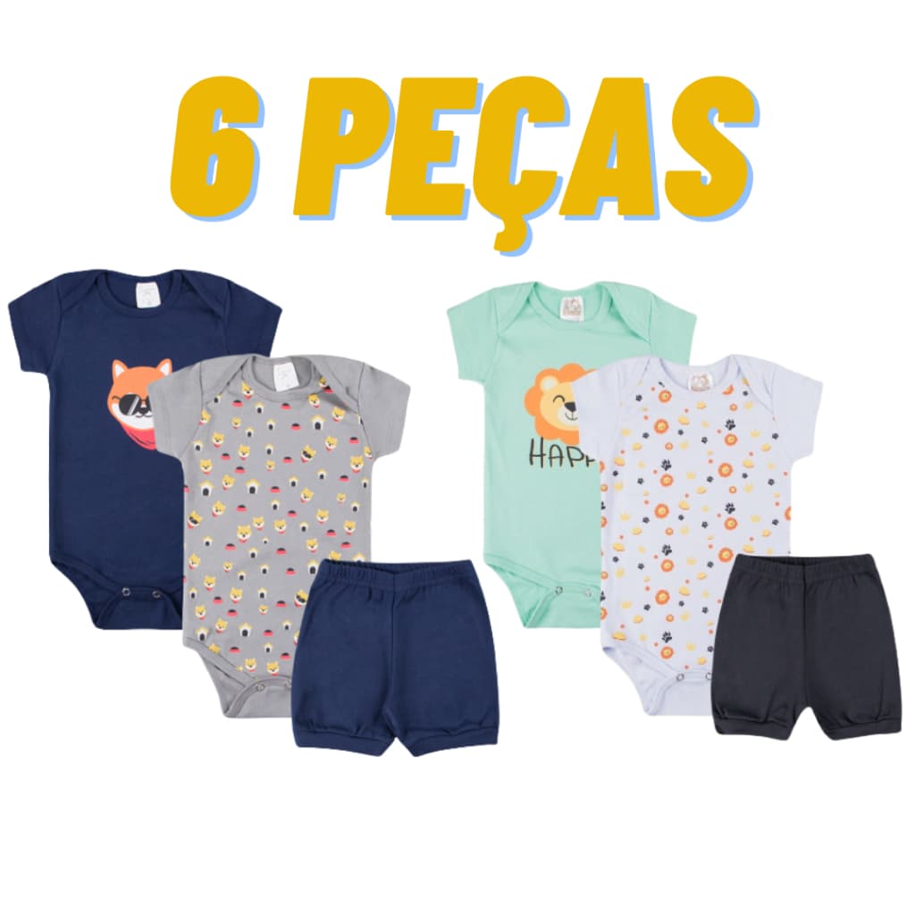 Kit body Bebê 6 peças conjunto bebê Roupa de Bebês Algodão Roupas de Verão