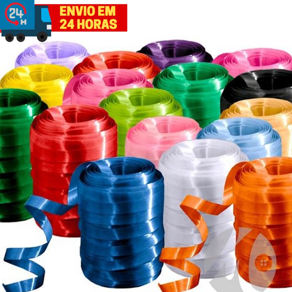 KIT 3 Rolo de Fitilho 50 metros 5mm Para Arco Fita Tira Balões Arranjos Enfeites Varias Cores