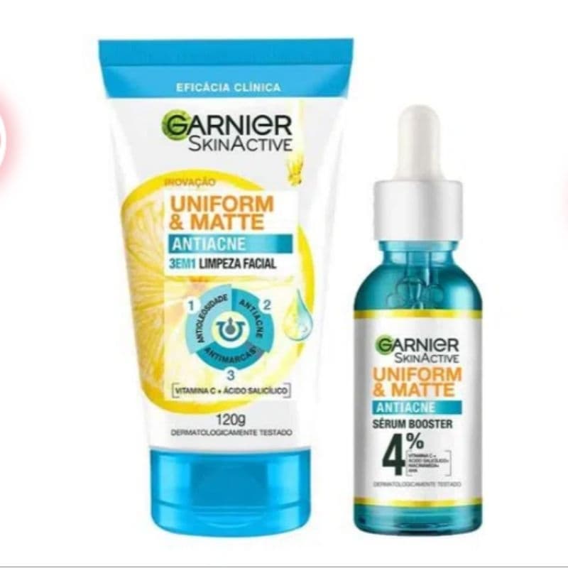 Garnier Skin Uniform & Matte Kit - Sérum Facial + Sabonete Facial 3 em 1