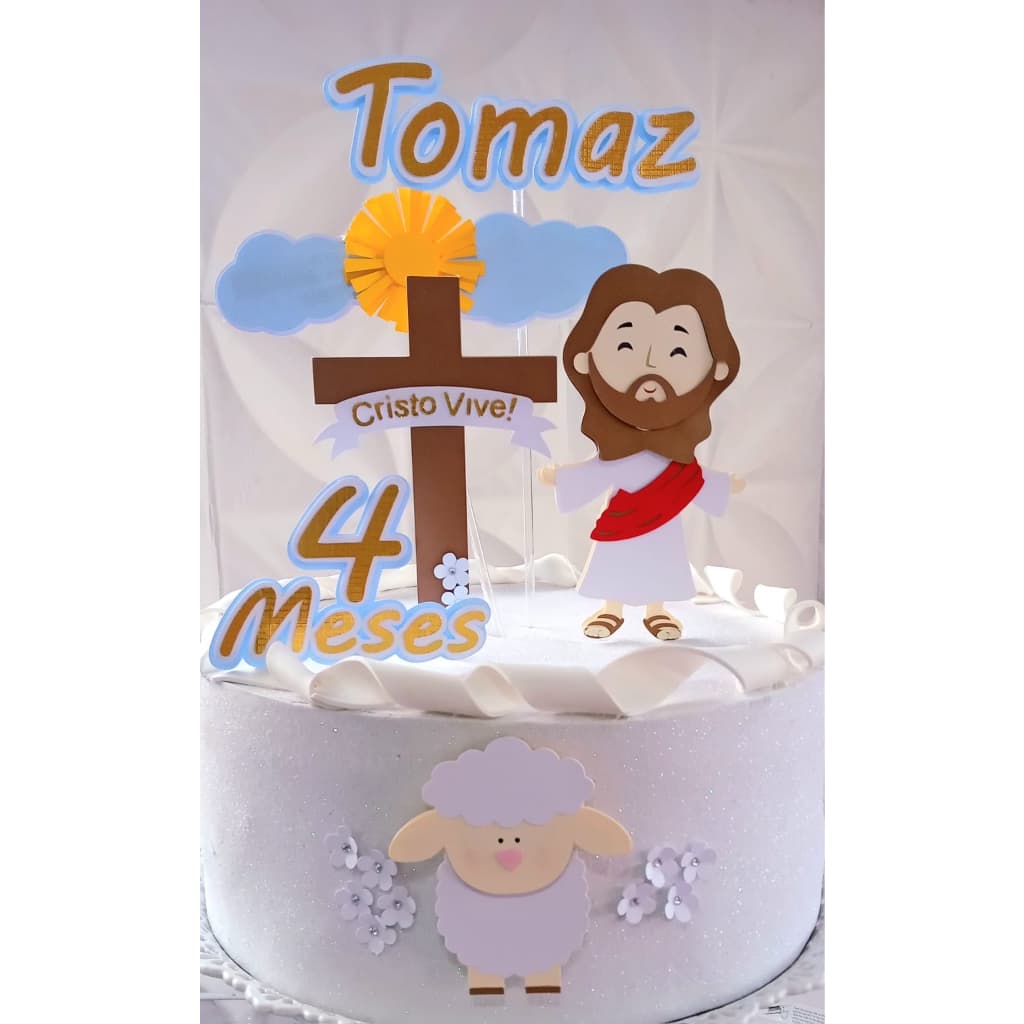 Topo para Bolo - Jesus/ Páscoa, Batizado, Mesversário ...