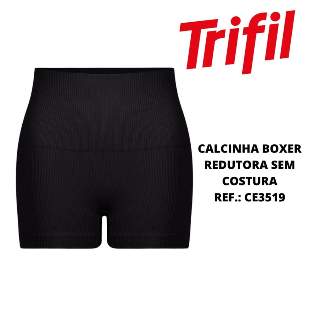 Calcinha boxer short redutora modeladora sem costura Trifil Ref.: 3519 microfibra
