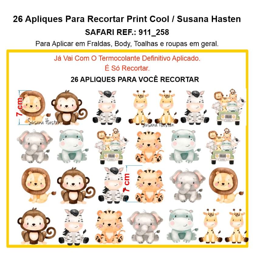 Aplique Termocolante Safari Patche Para Roupas