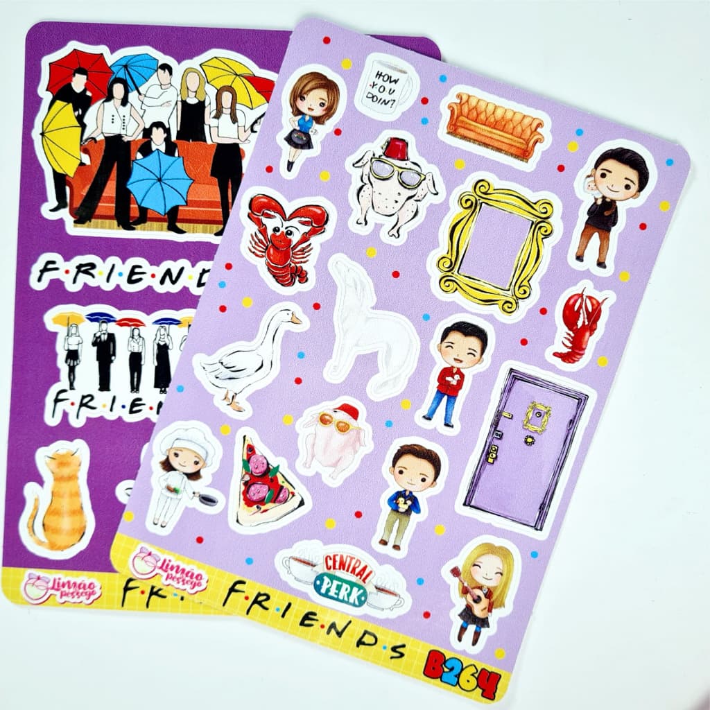 Friends - Cartela de Adesivos personalizados para decoração de celular, livro, caderno, agendas