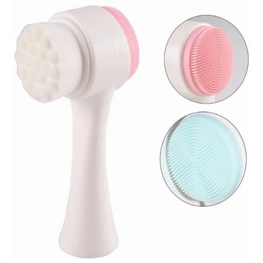 Escova de Limpeza Facial 2 Em 1 Com Cerdas Macias Dupla Face