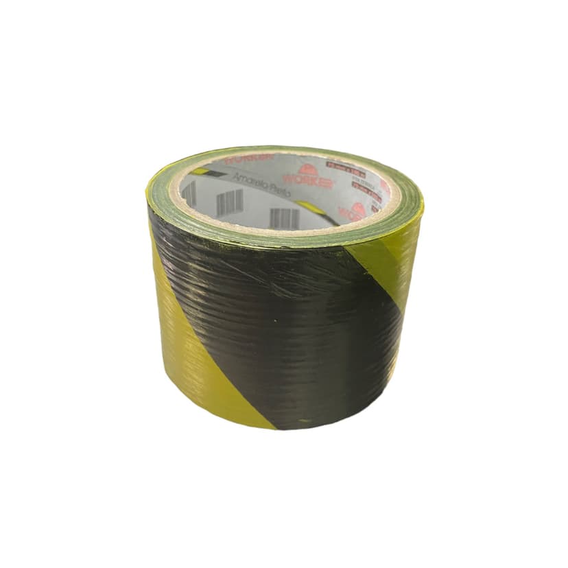 Fita Zebrada 70mm X 100m Preta/Amarela