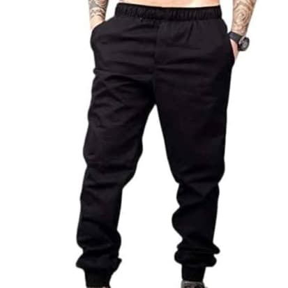 CALÇA JOGGER PRETA COM  PUNHO - ADULTO UNISSEX TAMANHOS P, M ,G e GG