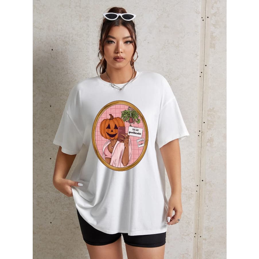 Camiseta You Are Spooktacular Abóbora Plus Size Halloween Básica