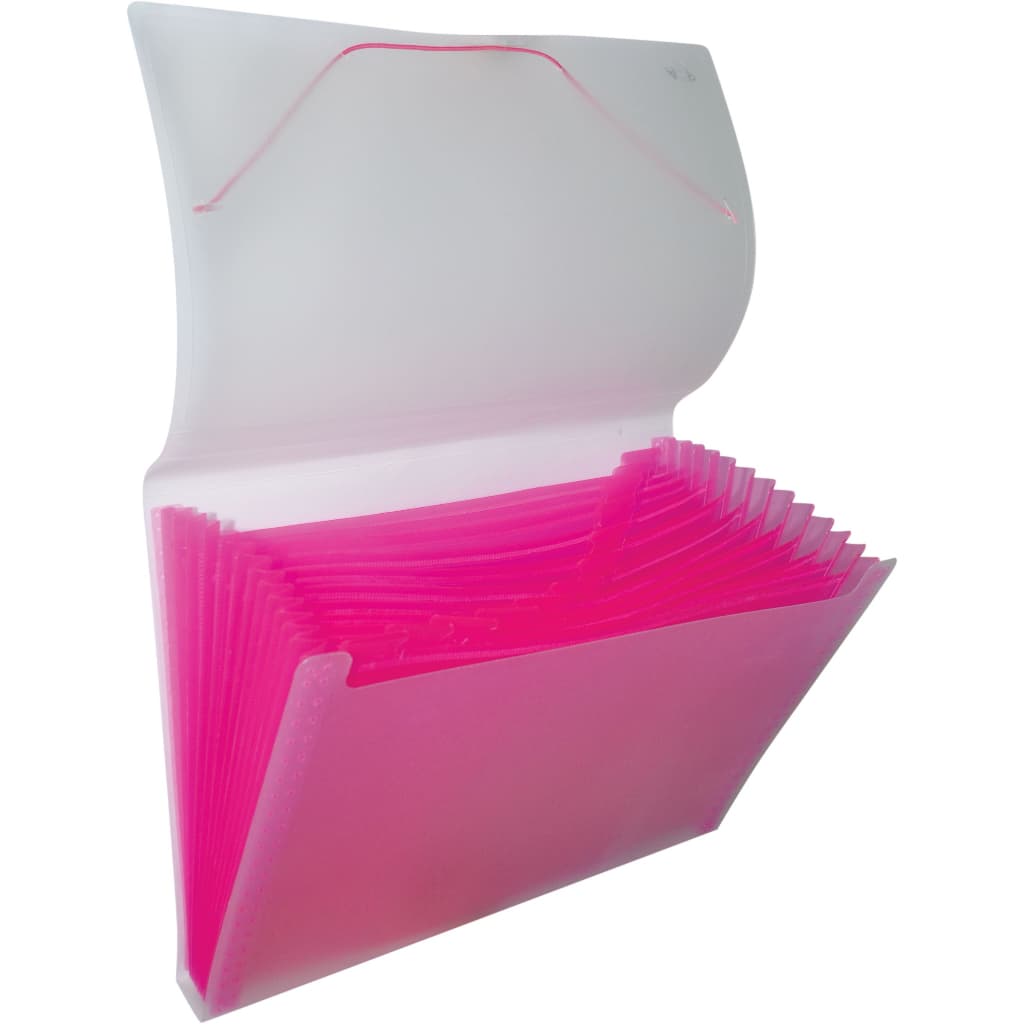 Pasta Sanfonada A4 com 12 divisórias Rosa