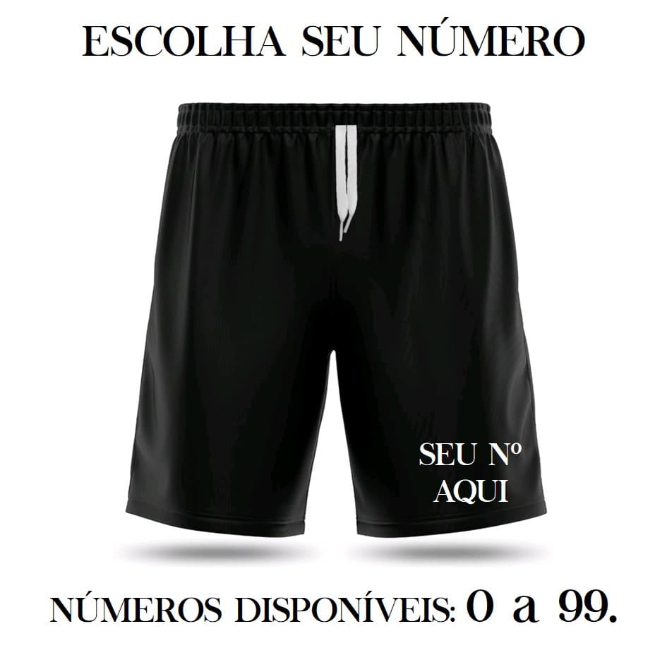 Bermudas Shorts Calção Futebol Básico Academia Treino Números - (Escolha seu Número)