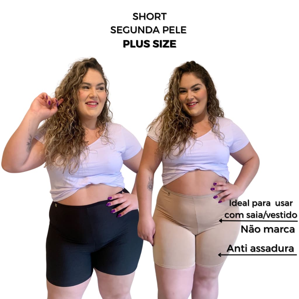 4 Short Segunda Pele Plus Size Invisivel Calcinha Box Anágua Anti assadura Para Saia/vestido